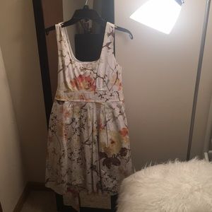 Cream and floral cotton summer dress